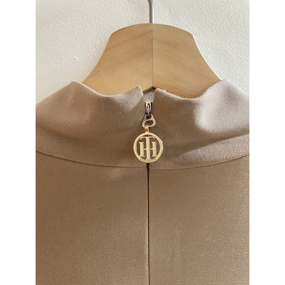 TOMMY HILFIGER Maxi Dress Khaki Brown 3/4 Sleeve V Neck Size 6 NWT No Belt - Picture 3 of 8